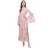 Flare Sleeve Vintage Long Lace Dress - Image 3