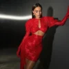 Paula Draped Gloves Mini Dress