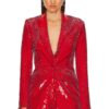 Luxury Red Sequins Pantsuit - Image 3