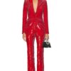 Luxury Red Sequins Pantsuit - Image 2