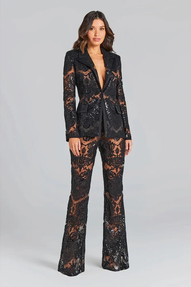 Liv Guipure Lace Power Suit