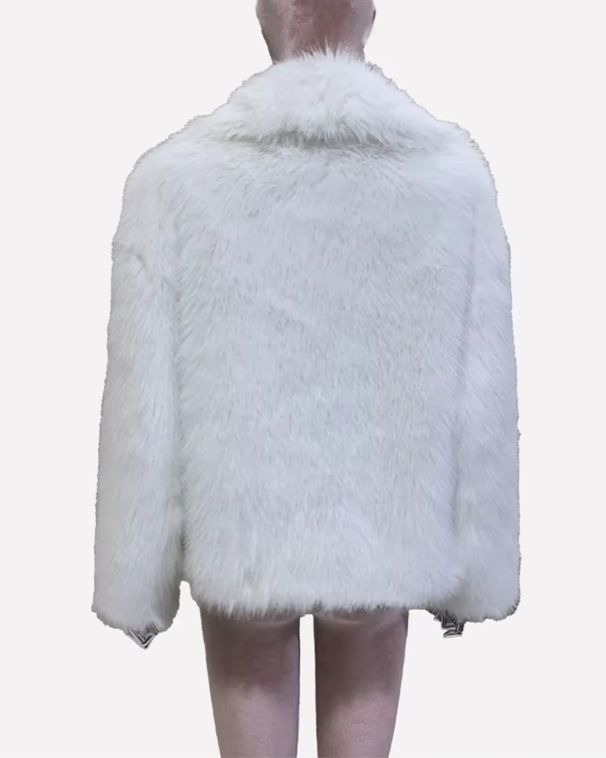 Rosalie Blush Faux Fur Jacket - Image 10