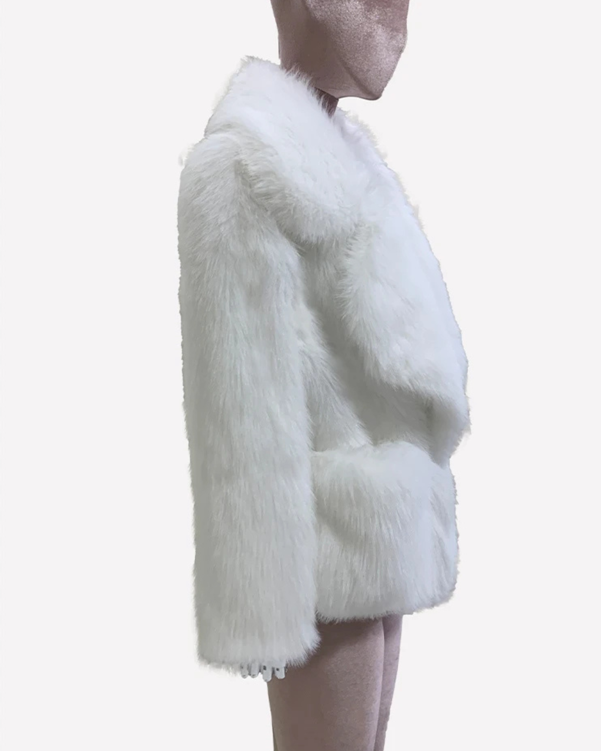 Rosalie Blush Faux Fur Jacket - Image 9