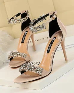 Elena Rhinestone Stiletto Sandals