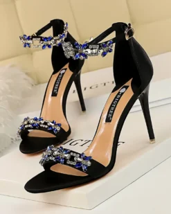 Elena Rhinestone Stiletto Sandals