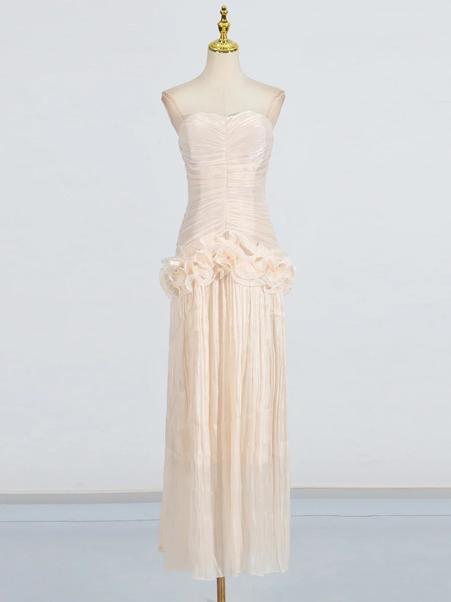 Inna Strapless Ruched Long Dress - Image 8