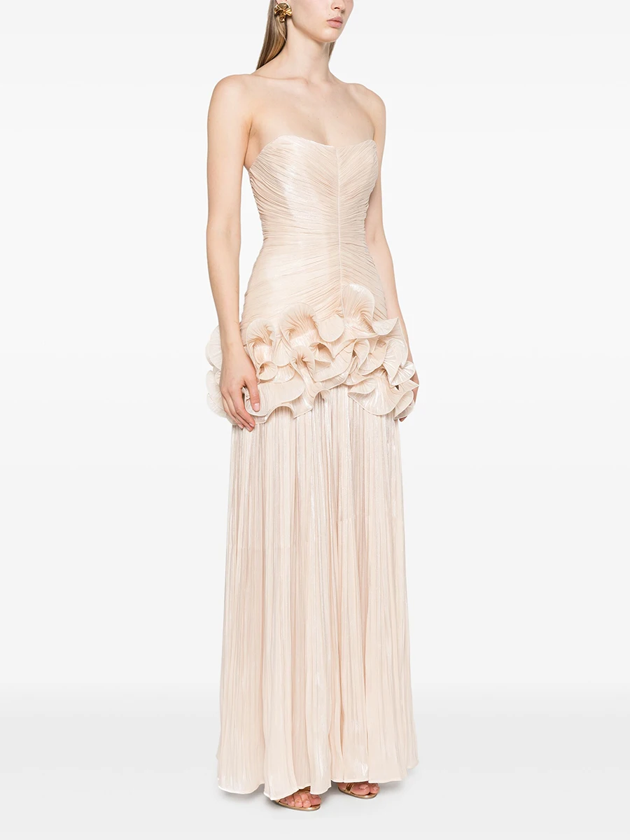Inna Strapless Ruched Long Dress - Image 4