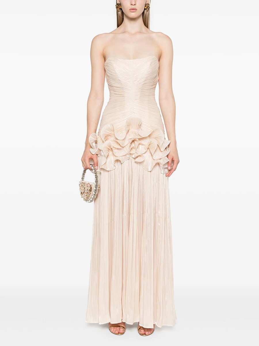Inna Strapless Ruched Long Dress