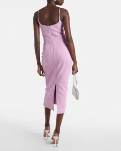 Sabrina Pink Beaded Tea-Length Party Dress 2