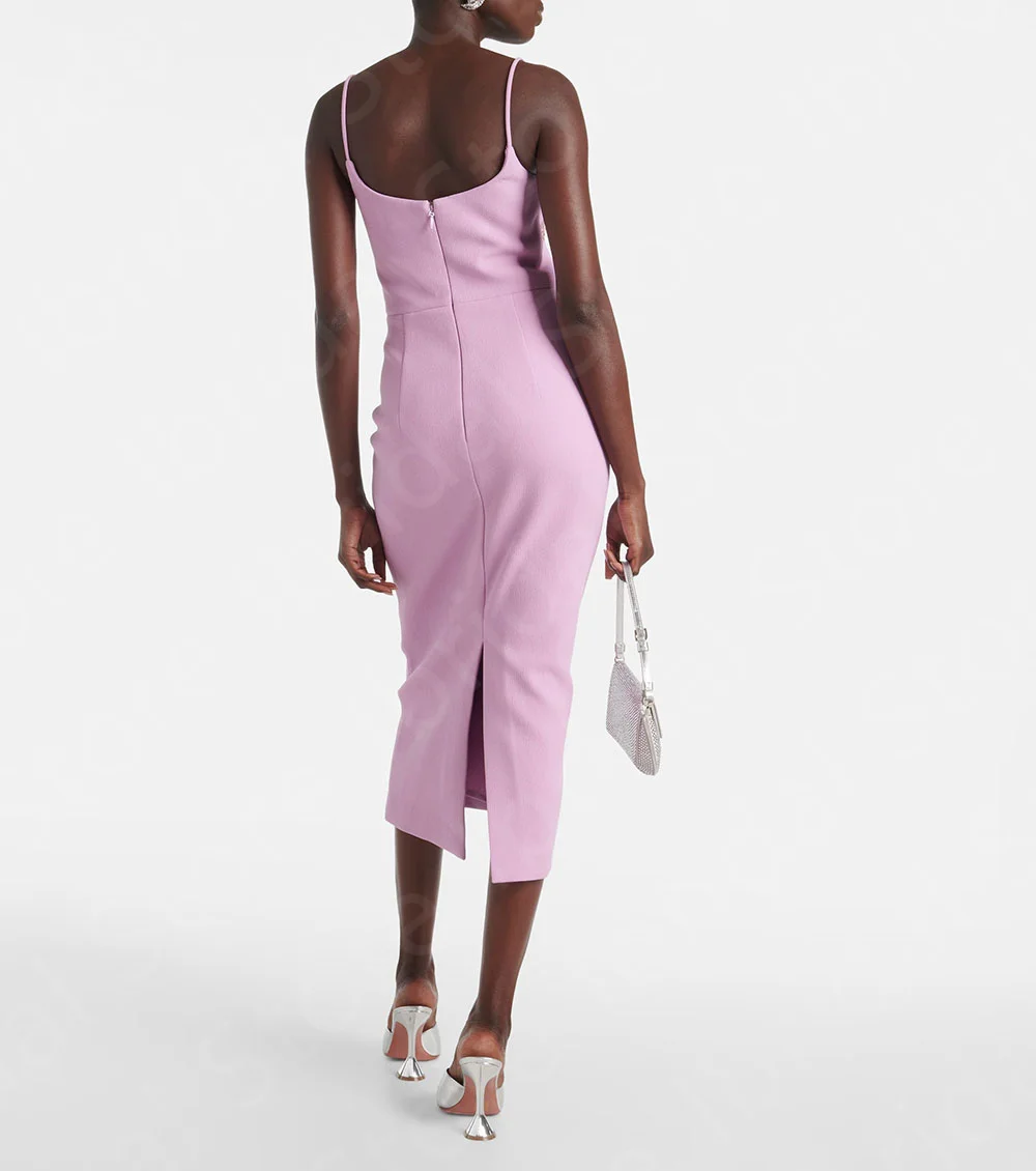Sabrina Pink Beaded Tea-Length Party Dress 2