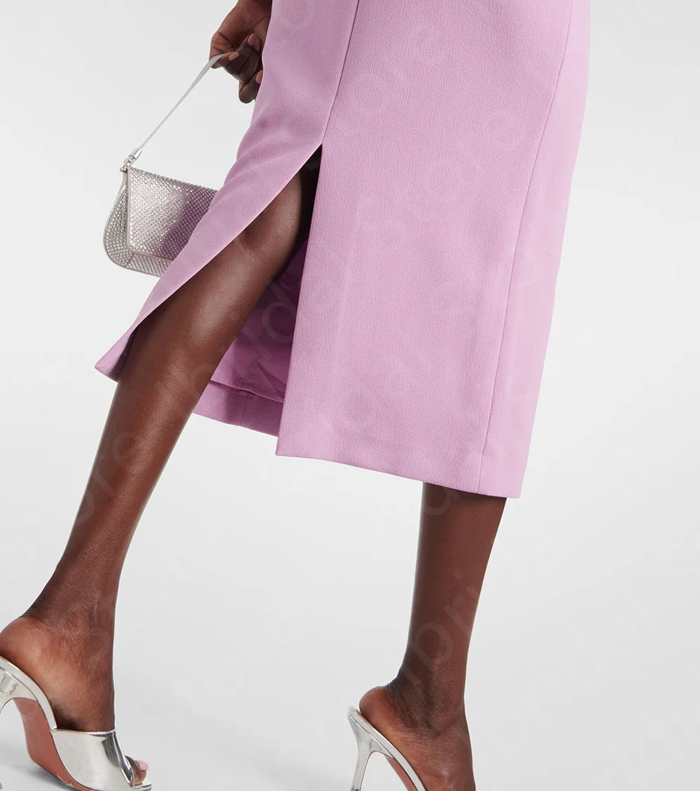 Sabrina Pink Beaded Tea-Length Party Dress 4
