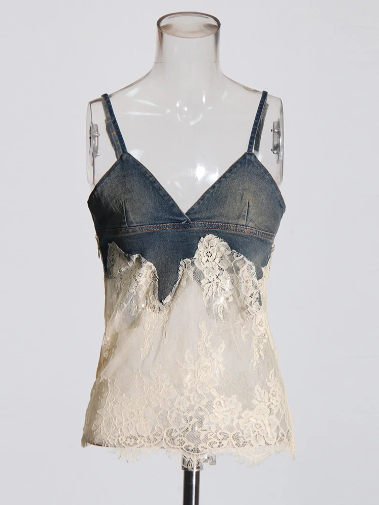 Sasha Denim-Lace Two-Piece Set - Image 6