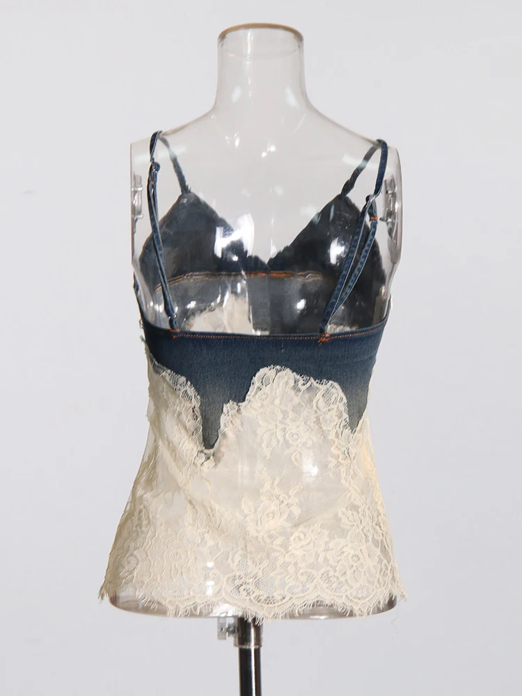 Sasha Denim-Lace Two-Piece Set - Image 8