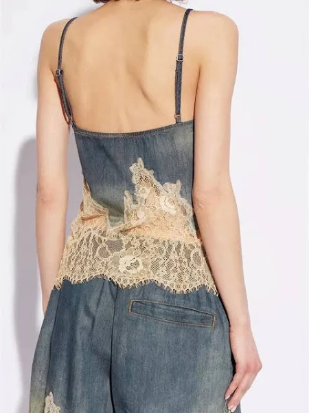 Sasha Denim-Lace Two-Piece Set - Image 4