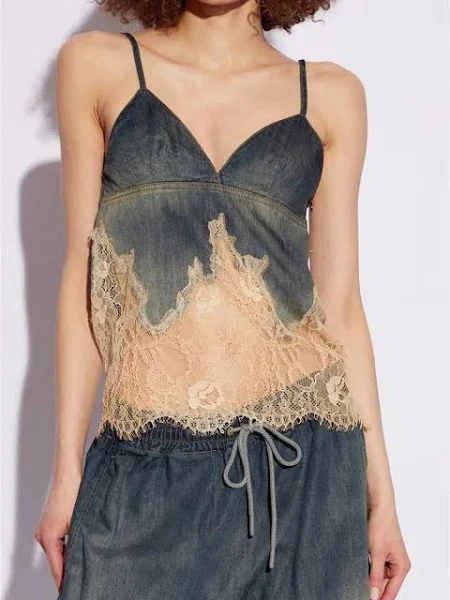 Sasha Denim-Lace Two-Piece Set - Image 2