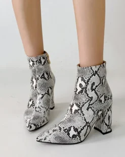 Olivia Snake Print Ankle Boot