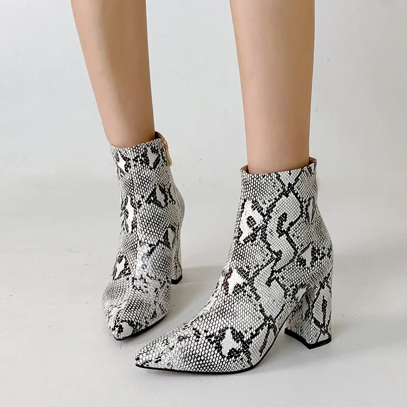 Olivia Snake Print Ankle Boot