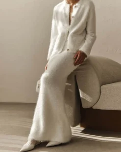 Alternative view of Amanda Luxe Fuzzy Cardigan & Skirt Set