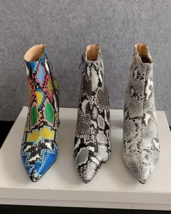 Olivia Snake Print Ankle Boot
