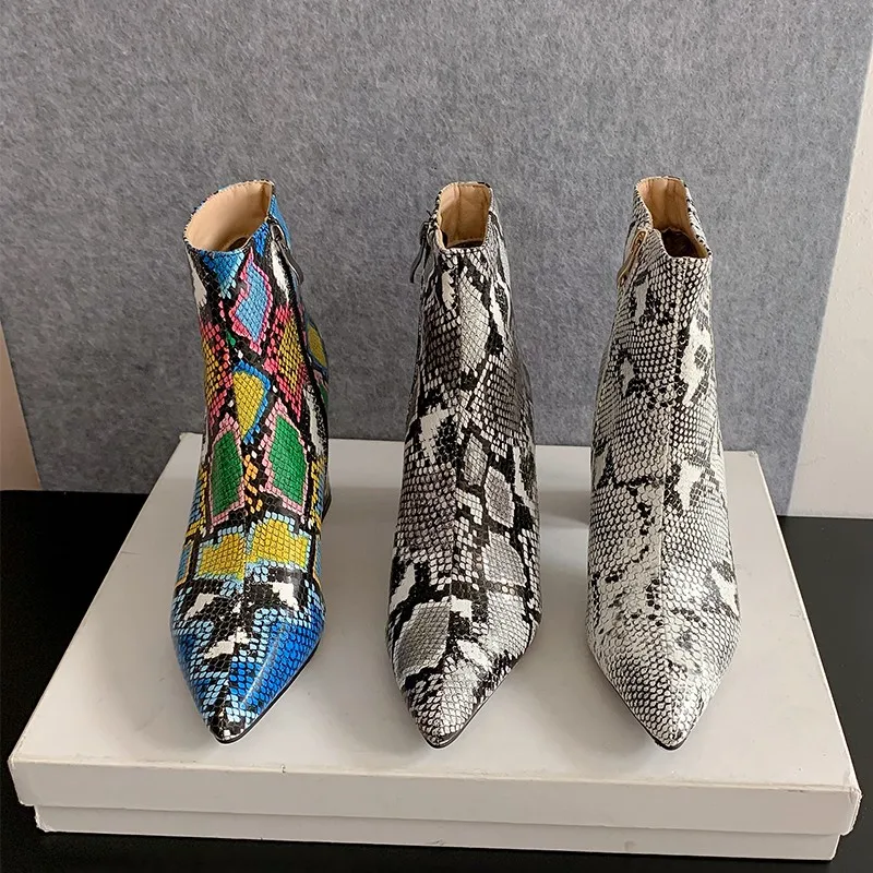 Olivia Snake Print Ankle Boot