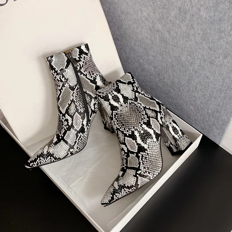 Olivia Snake Print Ankle Boot