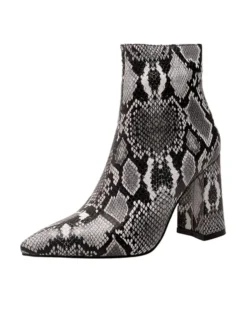 Olivia Snake Print Ankle Boot
