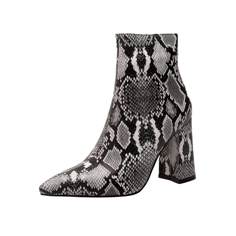 Olivia Snake Print Ankle Boot