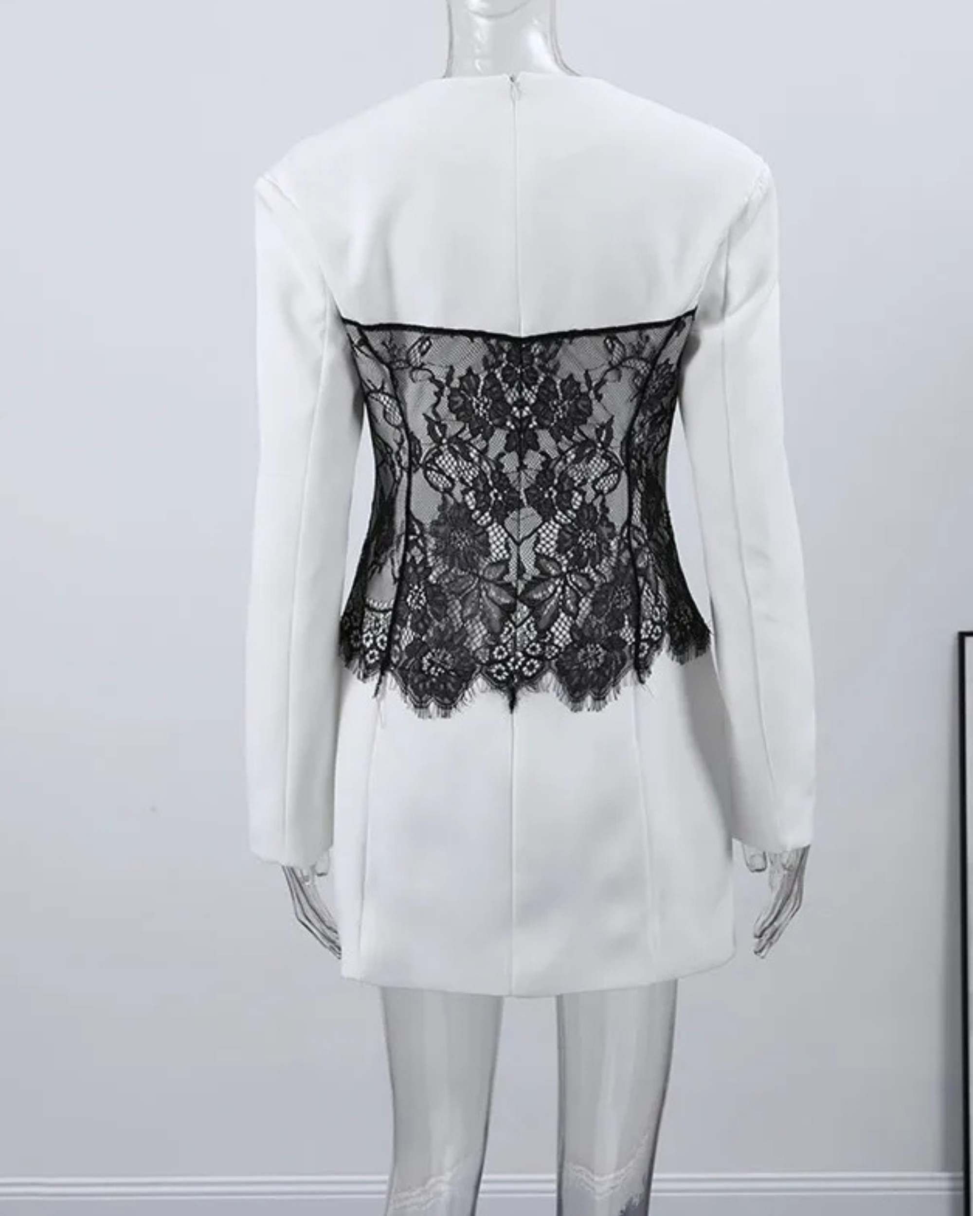 Alicia Lace Paneling Tailored Mini Dress - Image 9