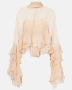 Alternative view of Olga Sheer Ruffle Blouse
