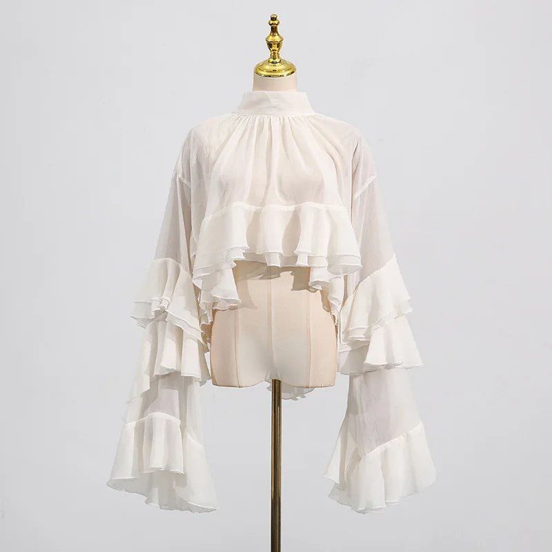 Olga Sheer Ruffle Blouse - Image 4