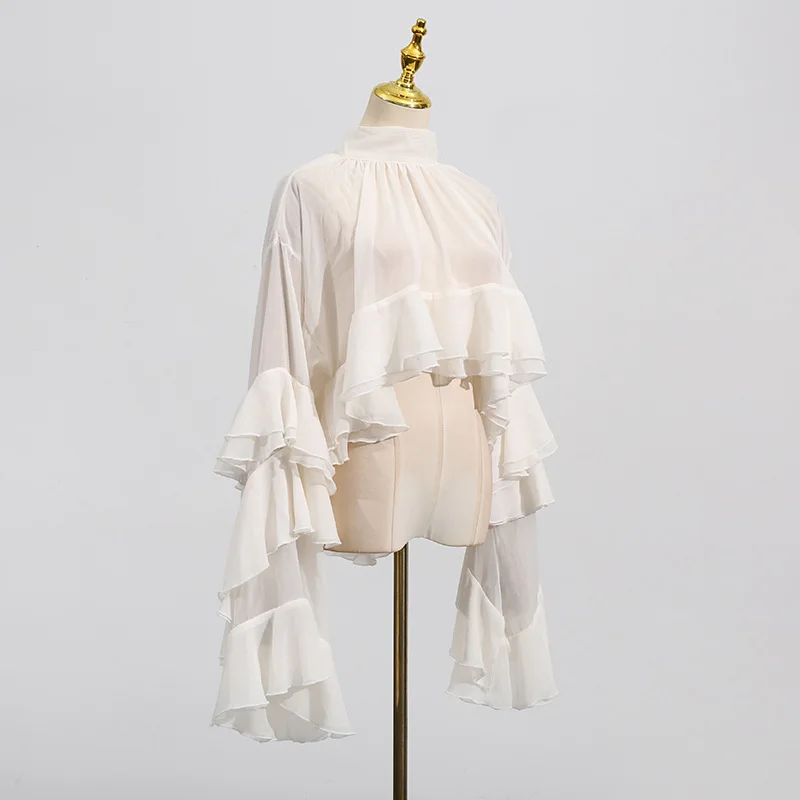 Olga Sheer Ruffle Blouse - Image 5