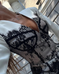 Alternative view of Alicia Lace Paneling Tailored Mini Dress