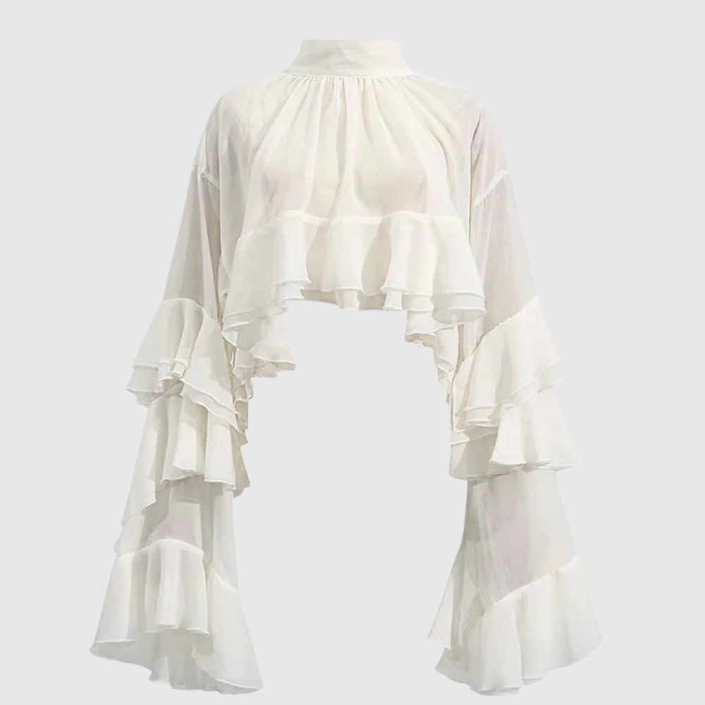 Olga Sheer Ruffle Blouse - Image 3