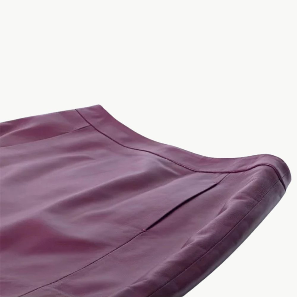 Selena Luxe Sheepskin Leather Mini Skirt - Image 14