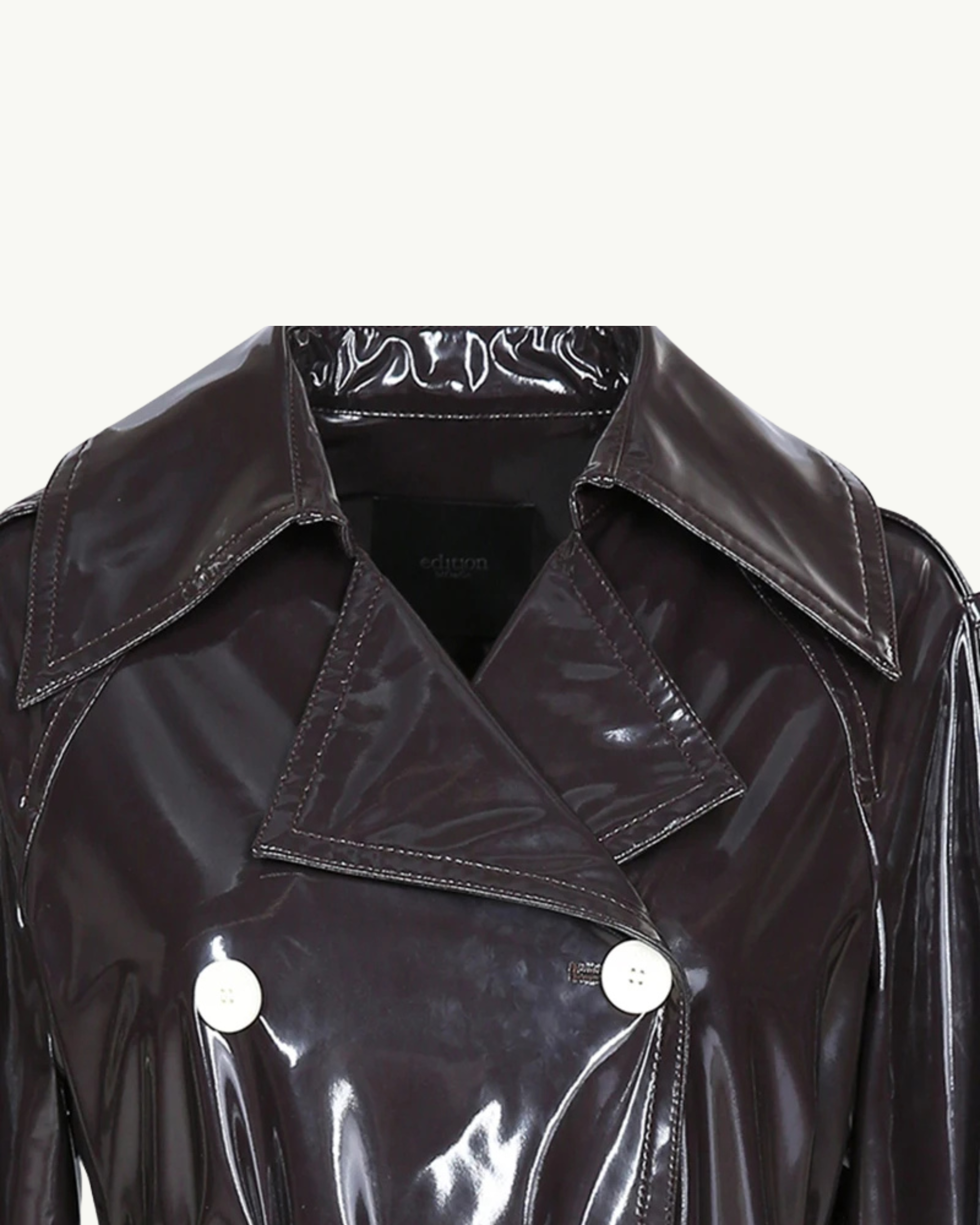 Niki Patent Leather Trench Coat - Image 7