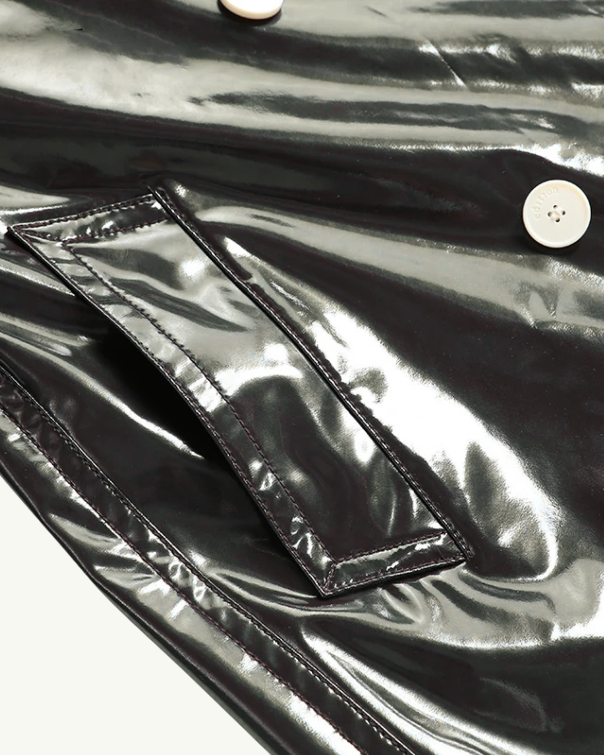 Niki Patent Leather Trench Coat - Image 8