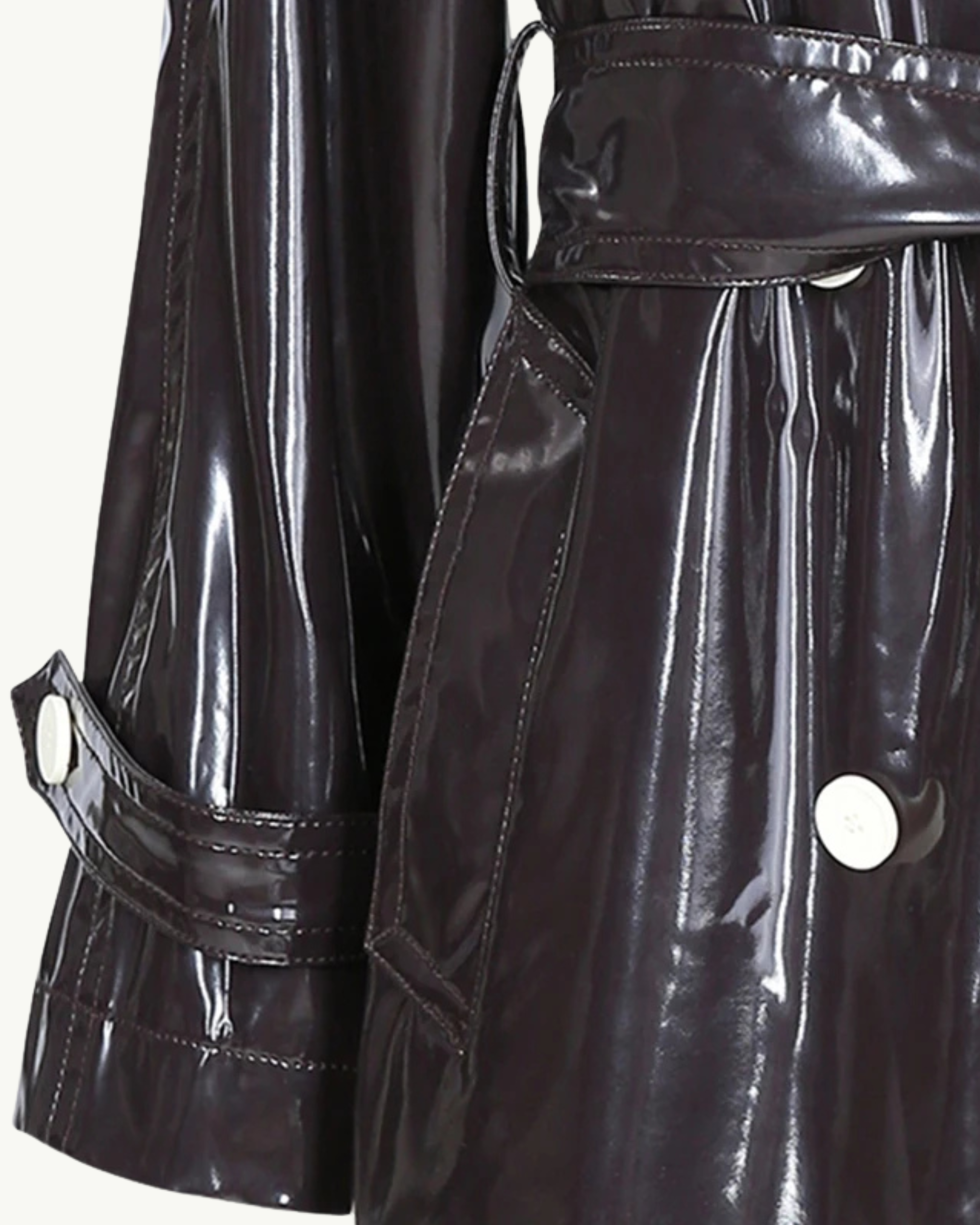 Niki Patent Leather Trench Coat - Image 9