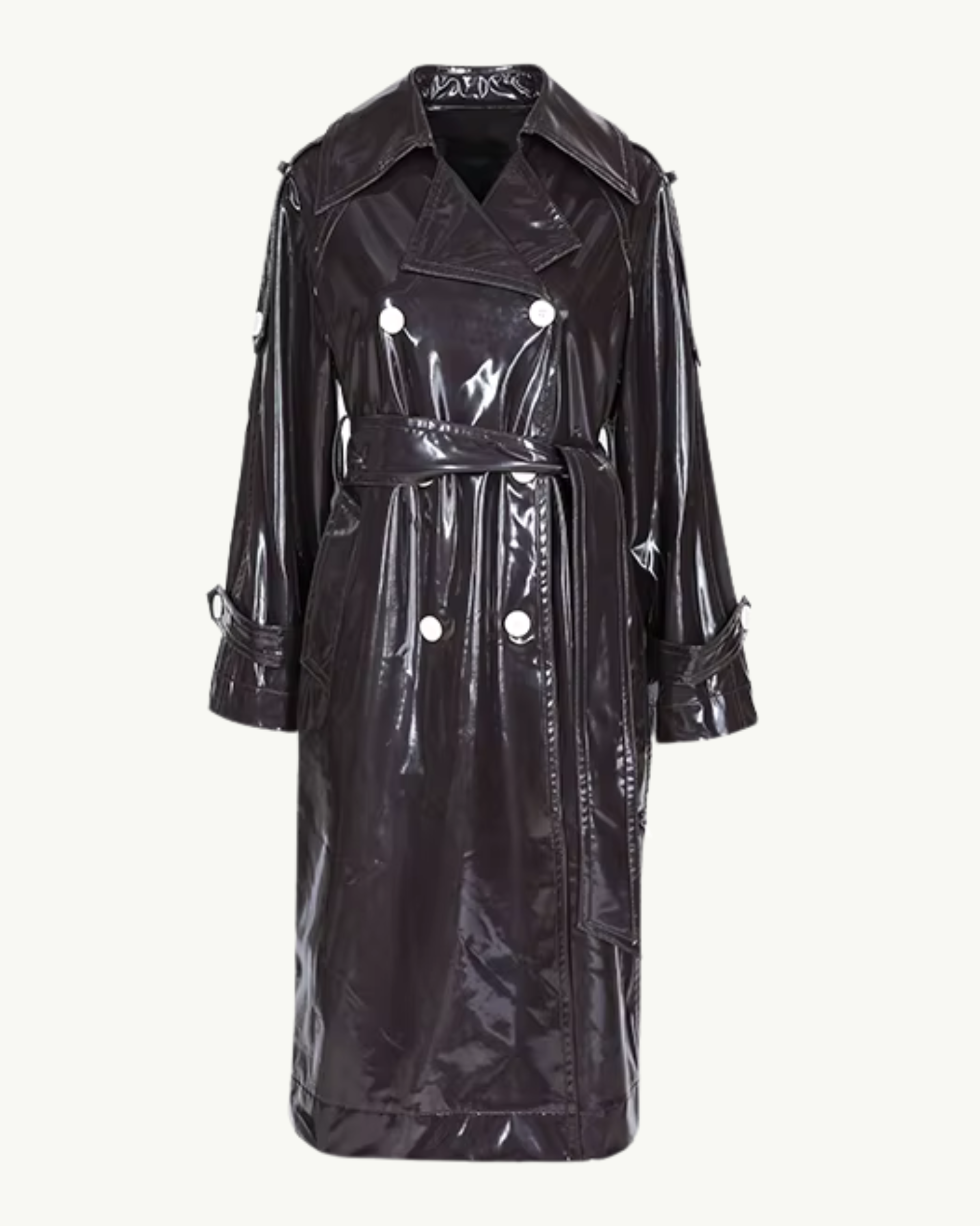 Niki Patent Leather Trench Coat - Image 3