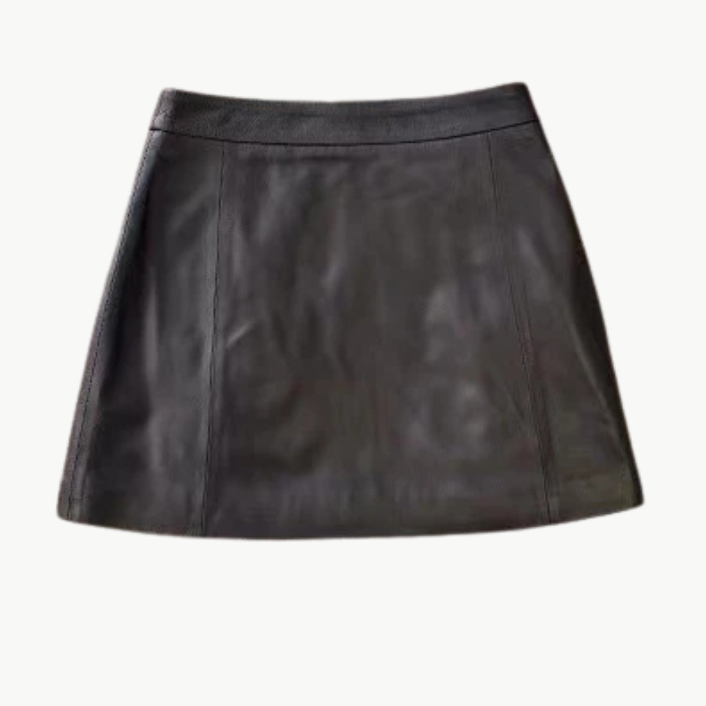 Selena Luxe Sheepskin Leather Mini Skirt - Image 8