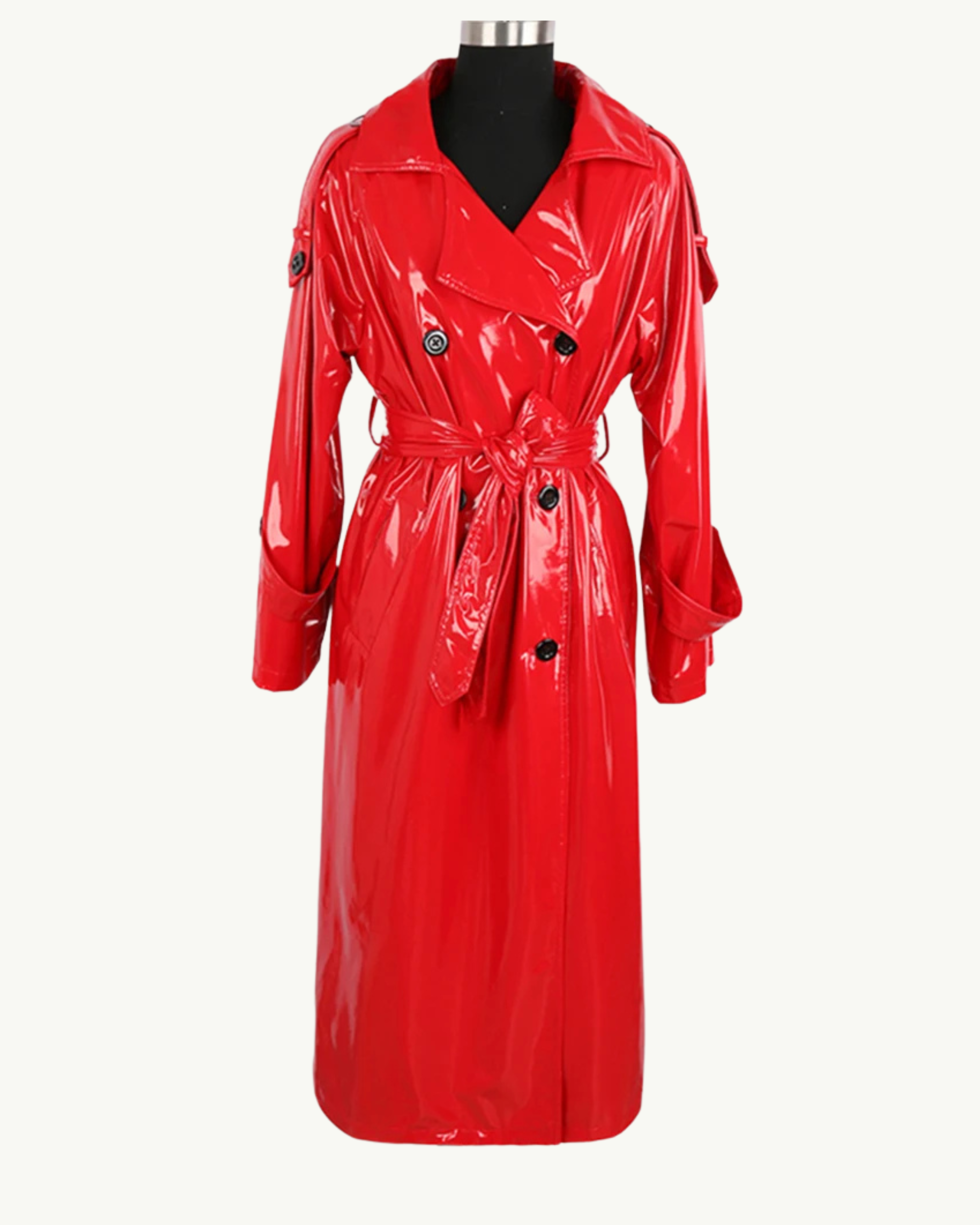 Niki Patent Leather Trench Coat - Image 4