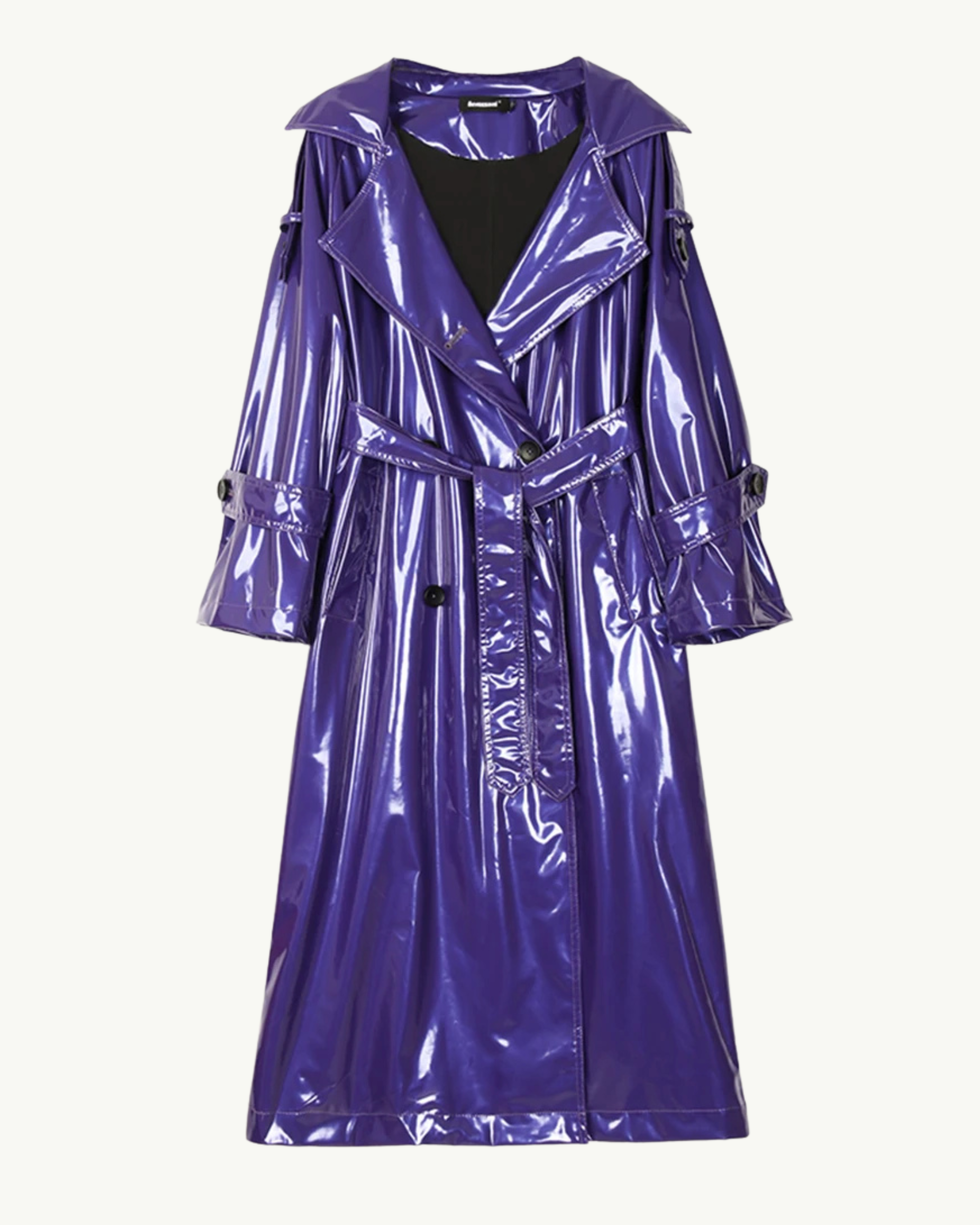 Niki Patent Leather Trench Coat - Image 5