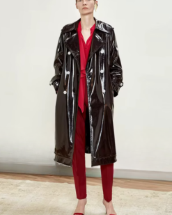 Niki Patent Leather Trench Coat