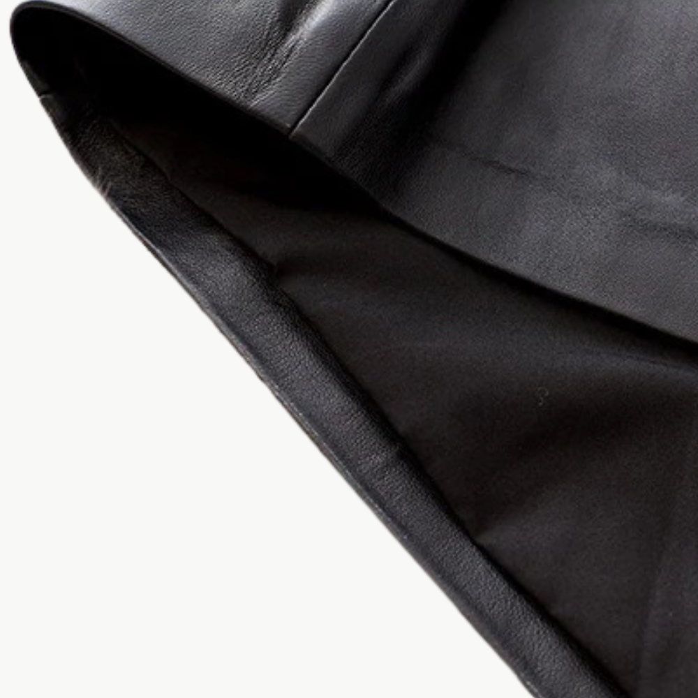 Selena Luxe Sheepskin Leather Mini Skirt - Image 15