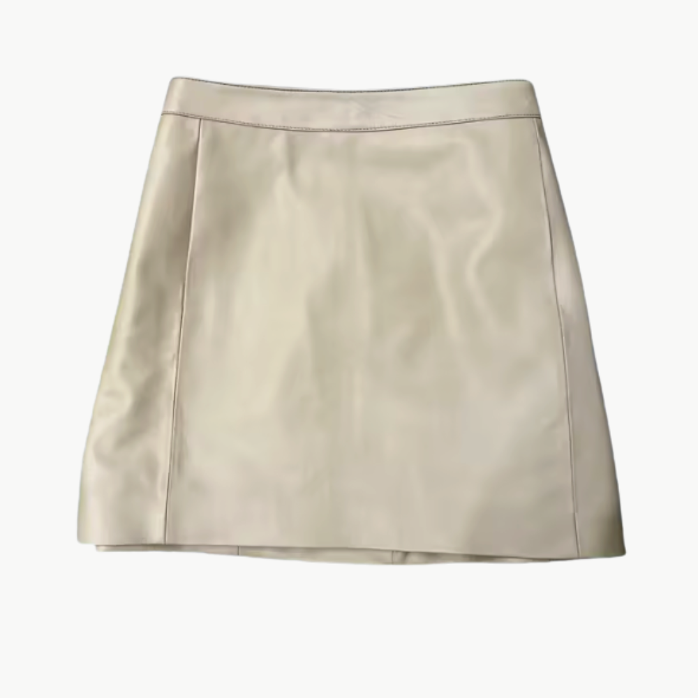 Selena Luxe Sheepskin Leather Mini Skirt - Image 13