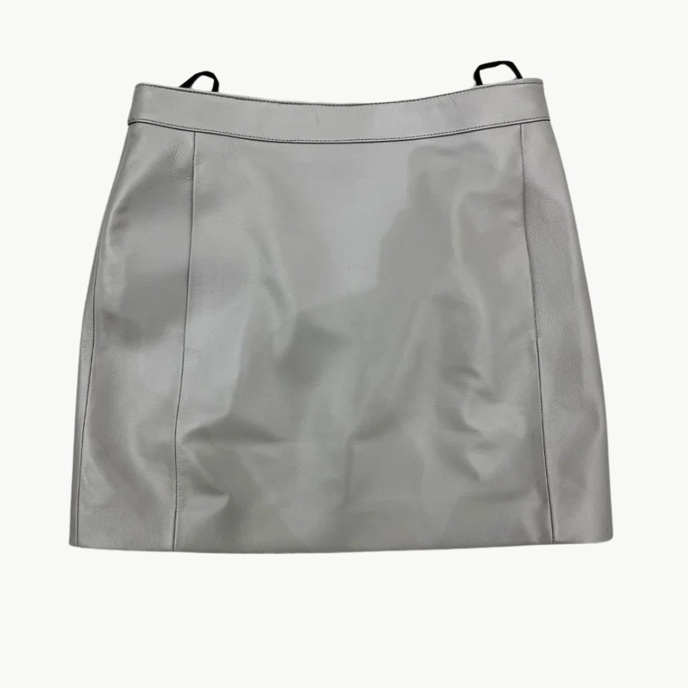 Selena Luxe Sheepskin Leather Mini Skirt - Image 12