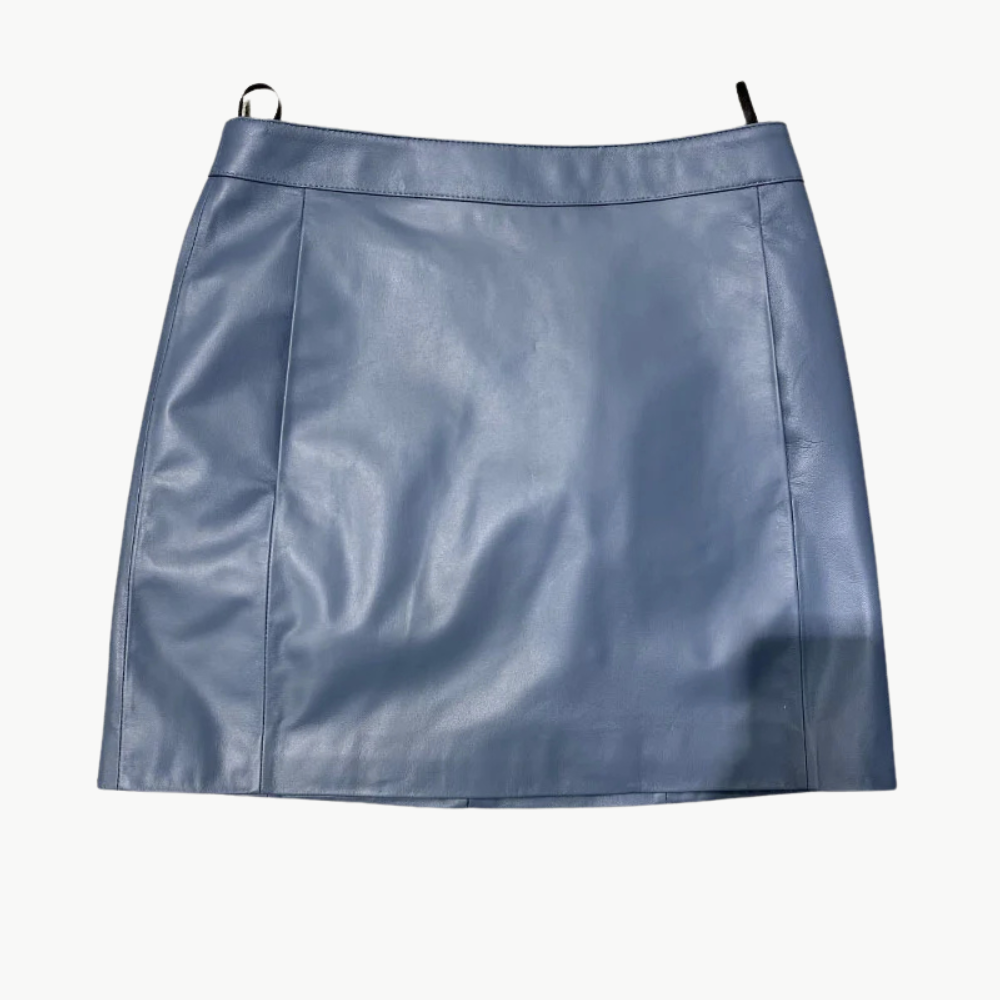 Selena Luxe Sheepskin Leather Mini Skirt - Image 11