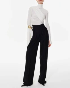 Kelly Draped Turtleneck Top New