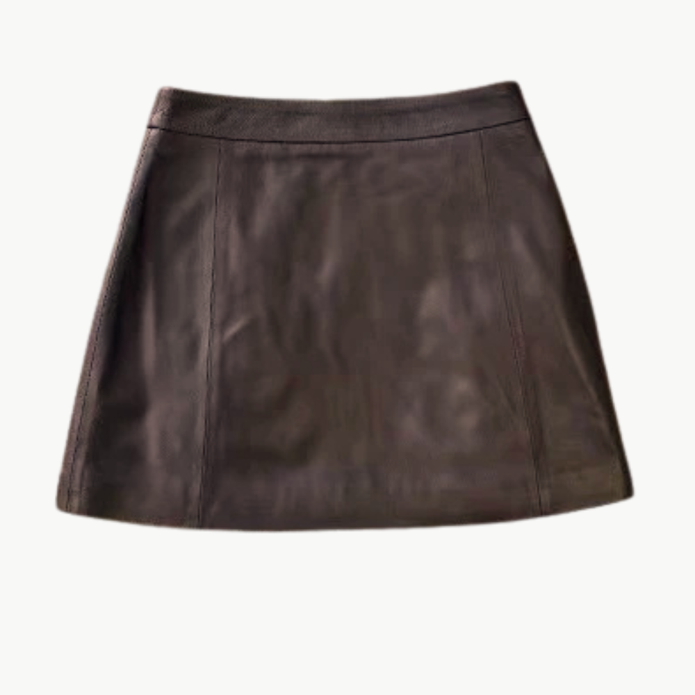 Selena Luxe Sheepskin Leather Mini Skirt - Image 9