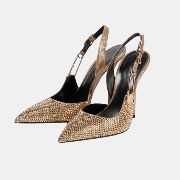 Melena Crystal Slingback Stiletto Heels - Image 4