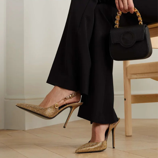 Melena Crystal Slingback Stiletto Heels - Image 3